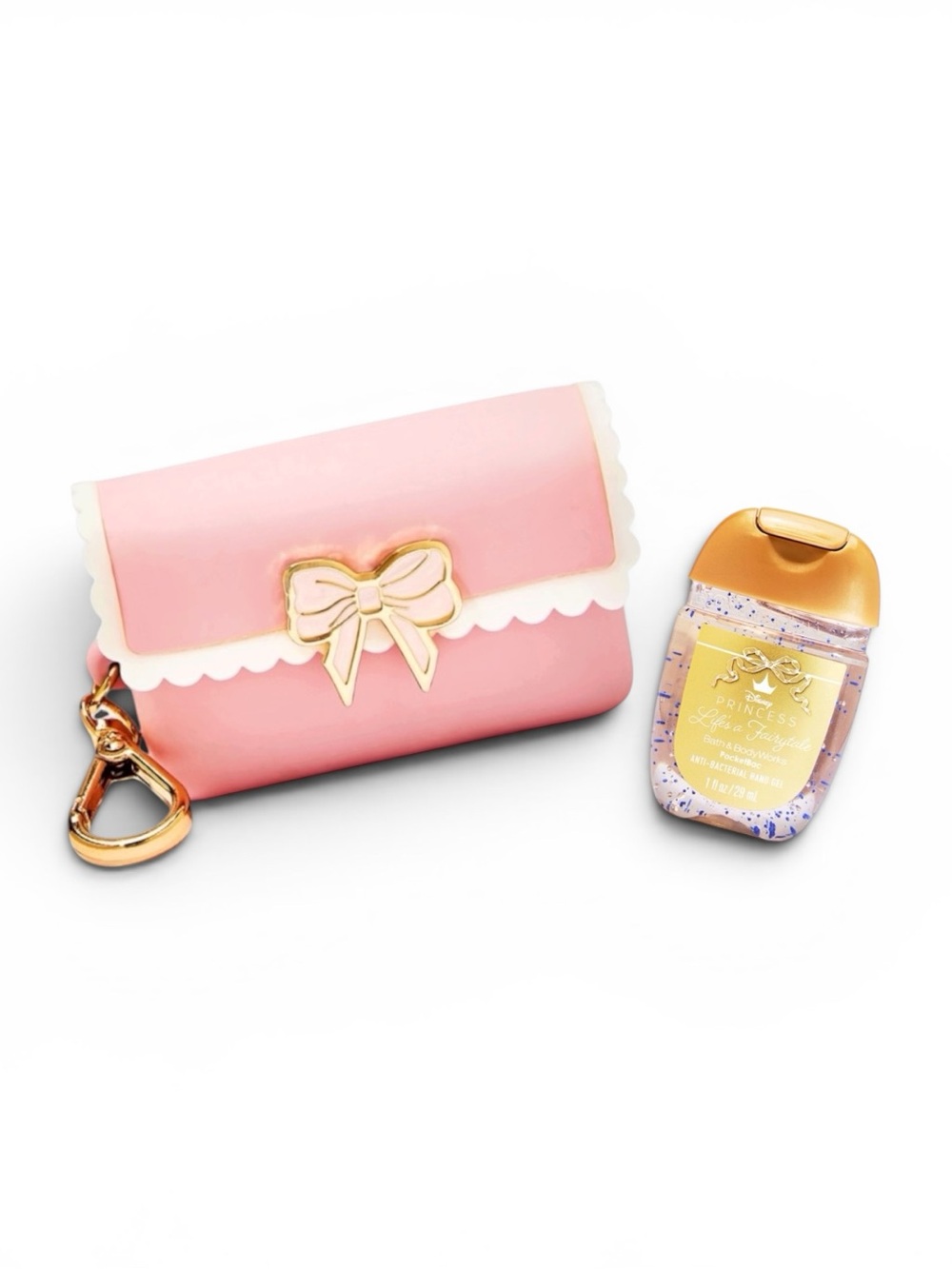 Bath & Body Works Pink Bow Silicone Snap Case PocketBac Holder Set